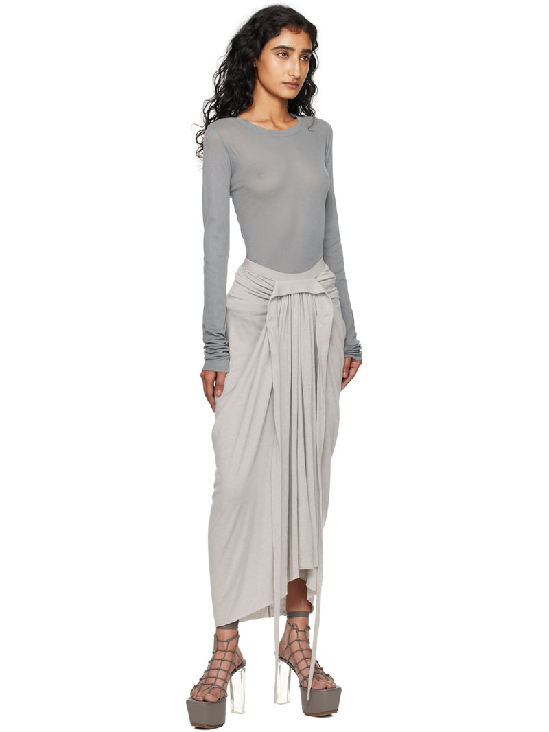 Rick Owens Off-White Concordians Knee Draped Midi Skirt outlook