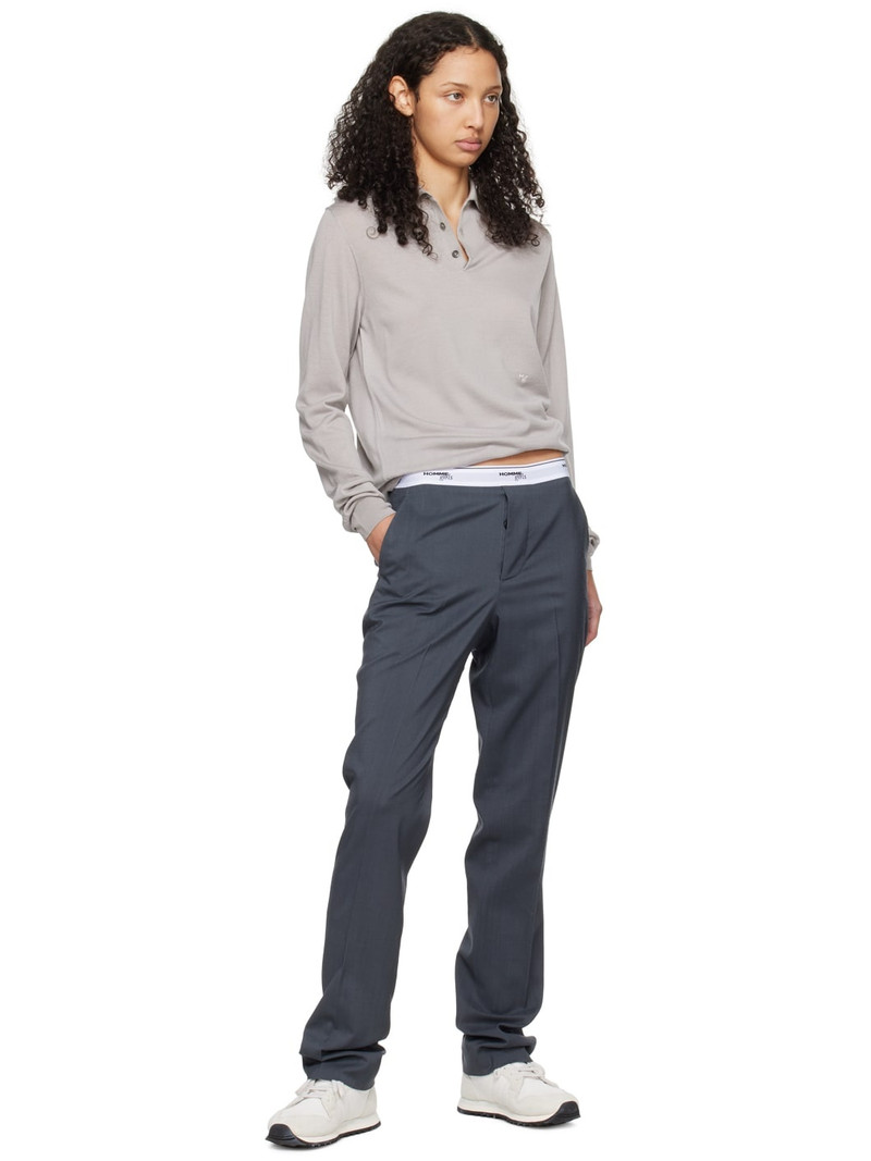 HommeGirls® Gray Spread Collar Polo outlook