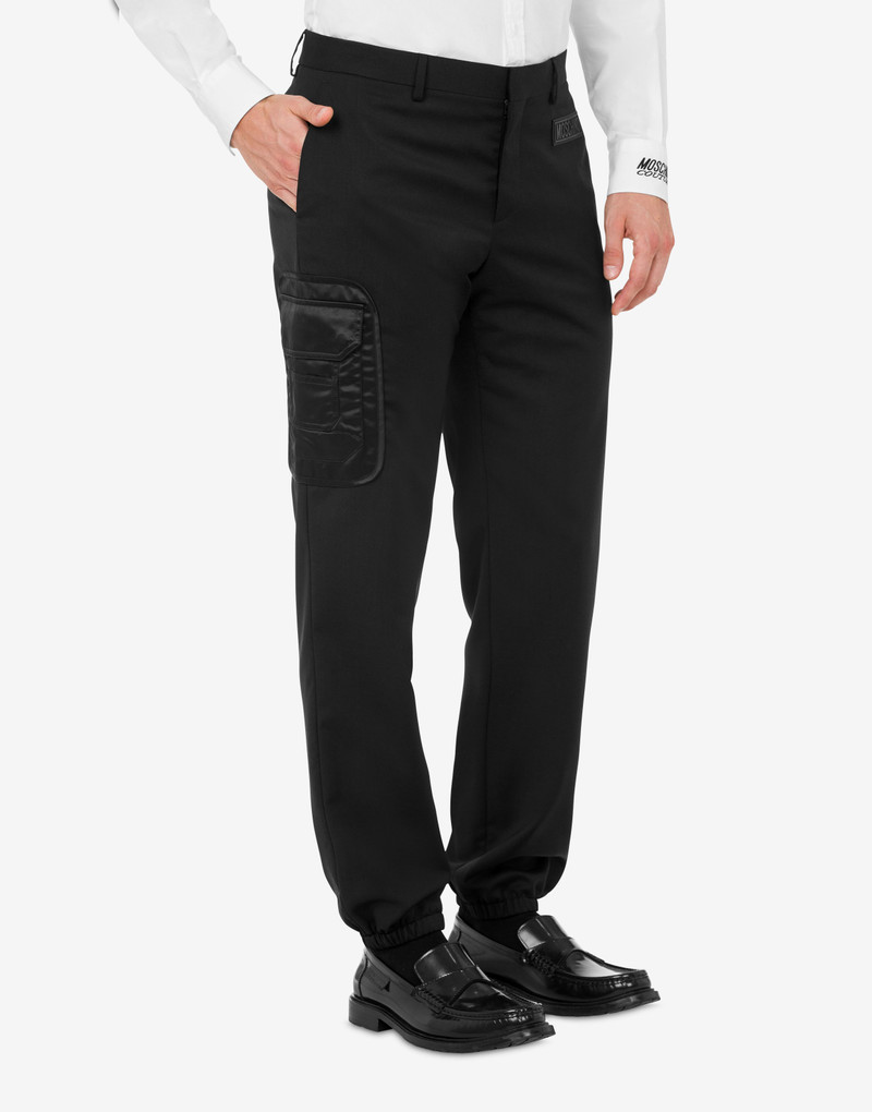 Moschino MULTIPOCKET DETAILS WOOL CLOTH TROUSERS outlook