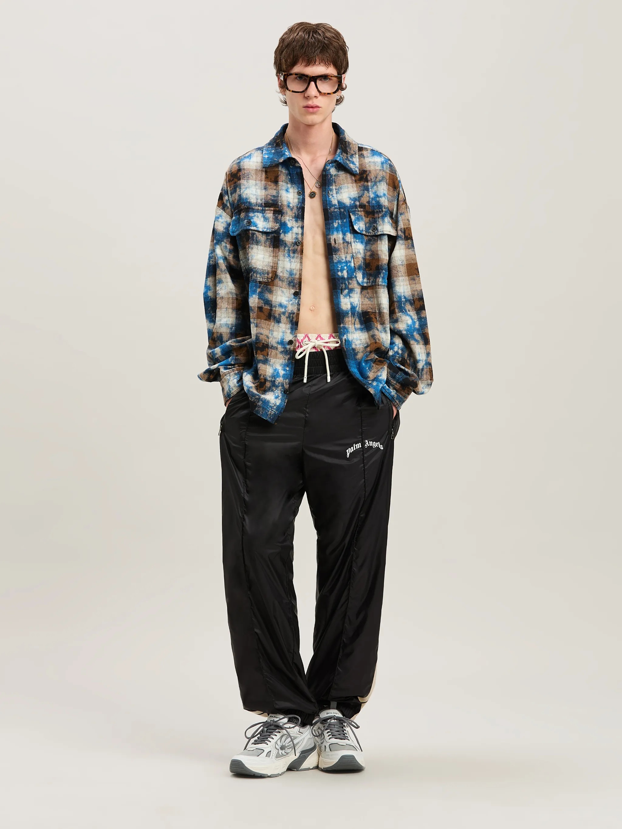 Nylon Track Pants Curved Logo - 2
