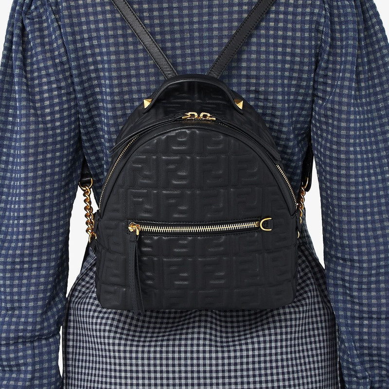FENDI Black leather FF backpack outlook