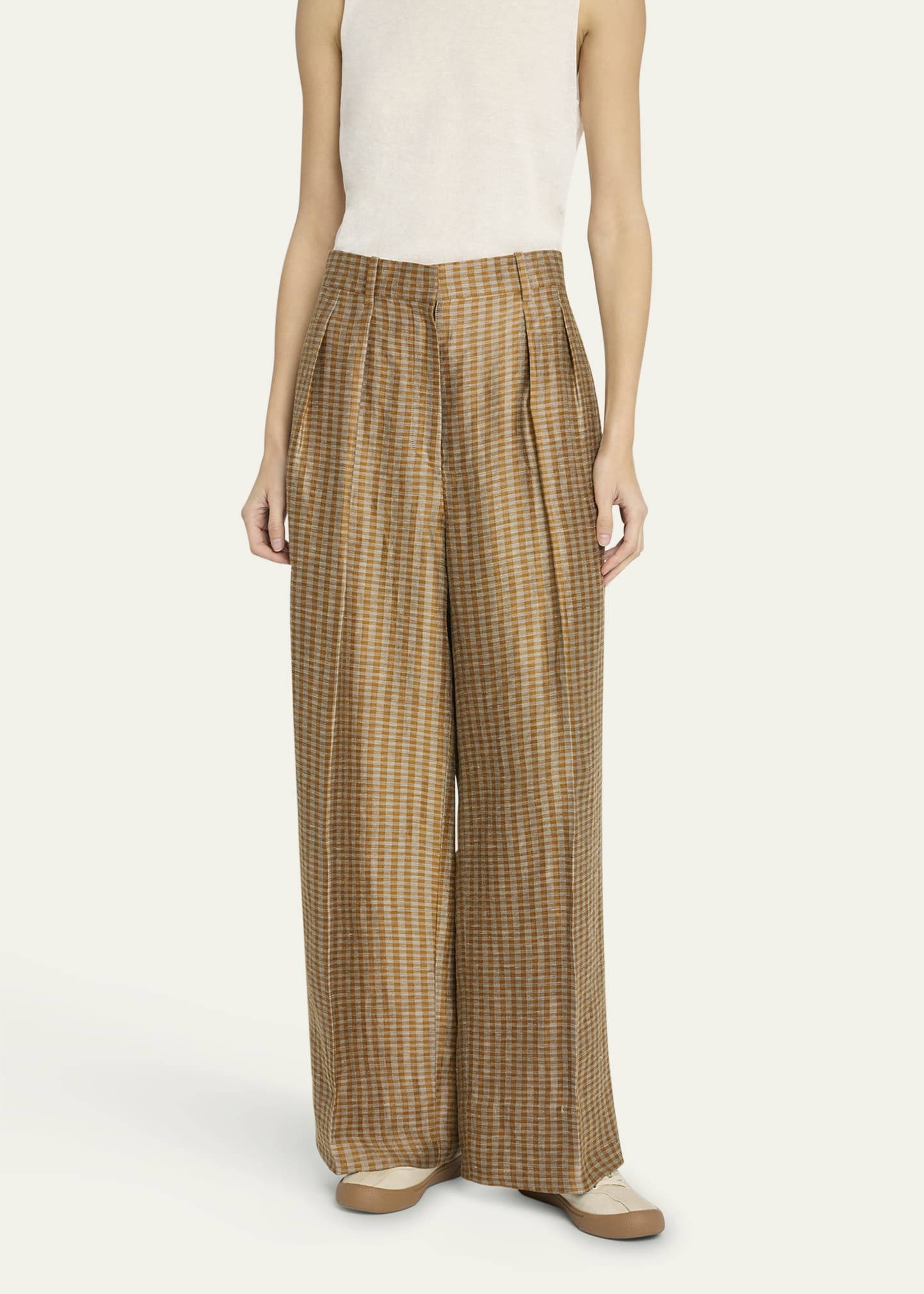 Sherry Printed Wide Leg Linen Pants - 4