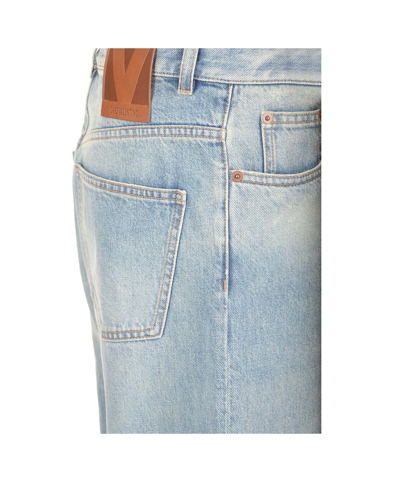 Denim Trousers With Jacquard Hem - 5