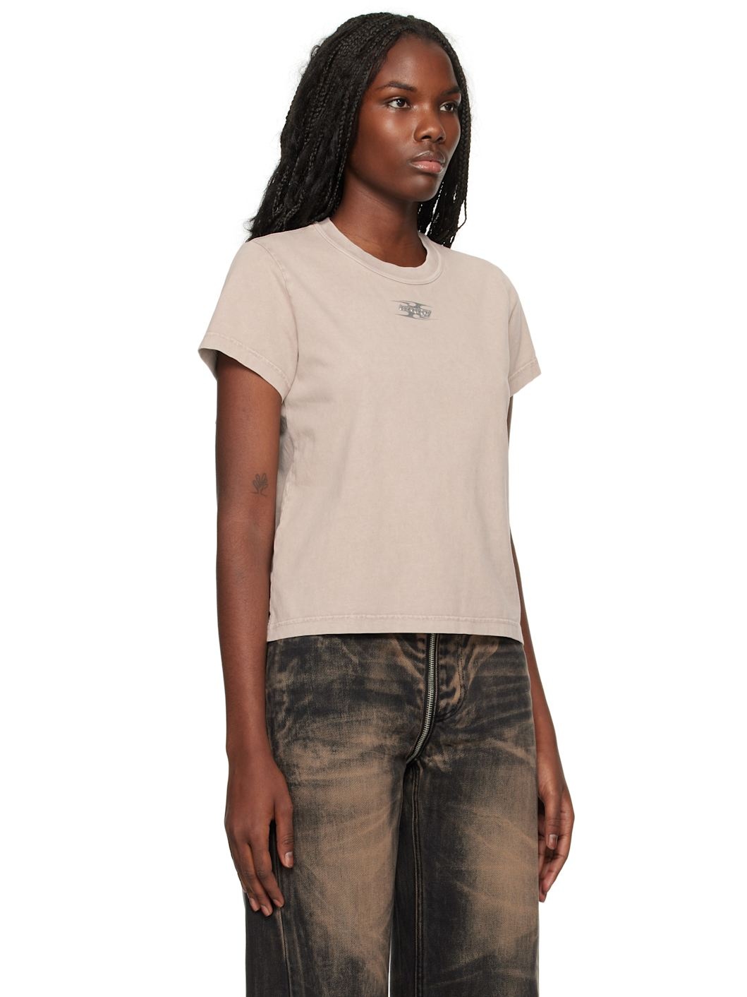 Taupe Blade Logo-Embossed T-shirt - 2