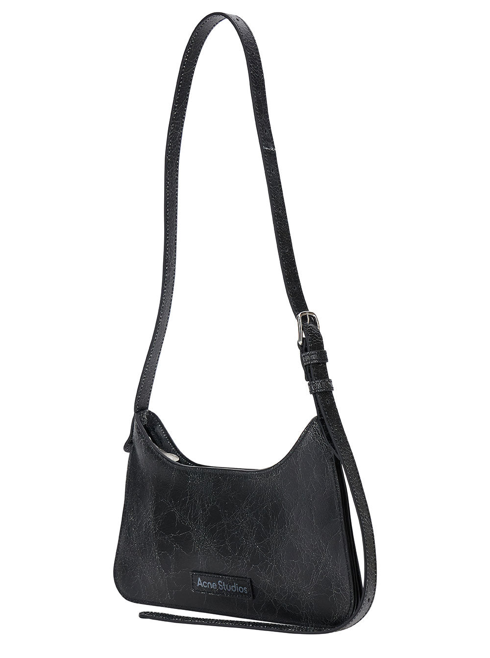 Acne Studios Women Black 'Platt' Shoulder Bag With 'You Are Beautiful' Detail In Leather Woman - 2