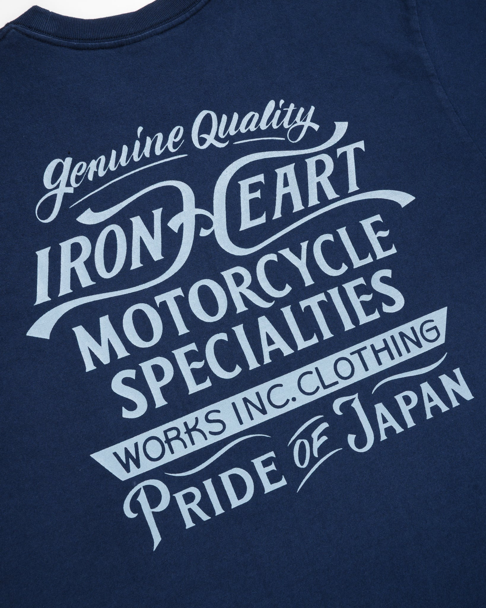 7.5OZ PRINTED LOOPWHEEL CREW NECK T-SHIRT - NAVY - 6