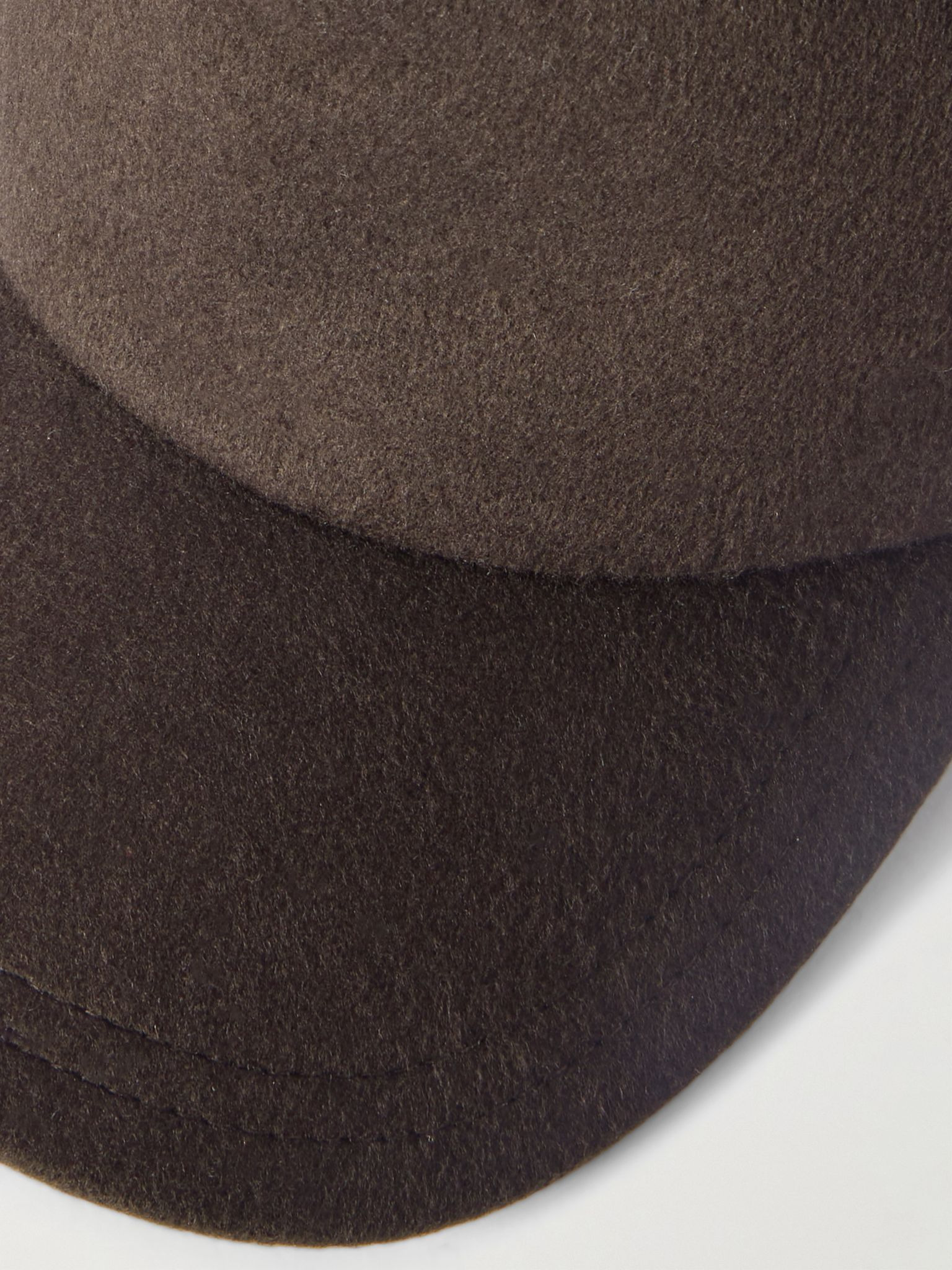 Zed brushed silk and cashmere-blend baseball cap Chocolate - 3