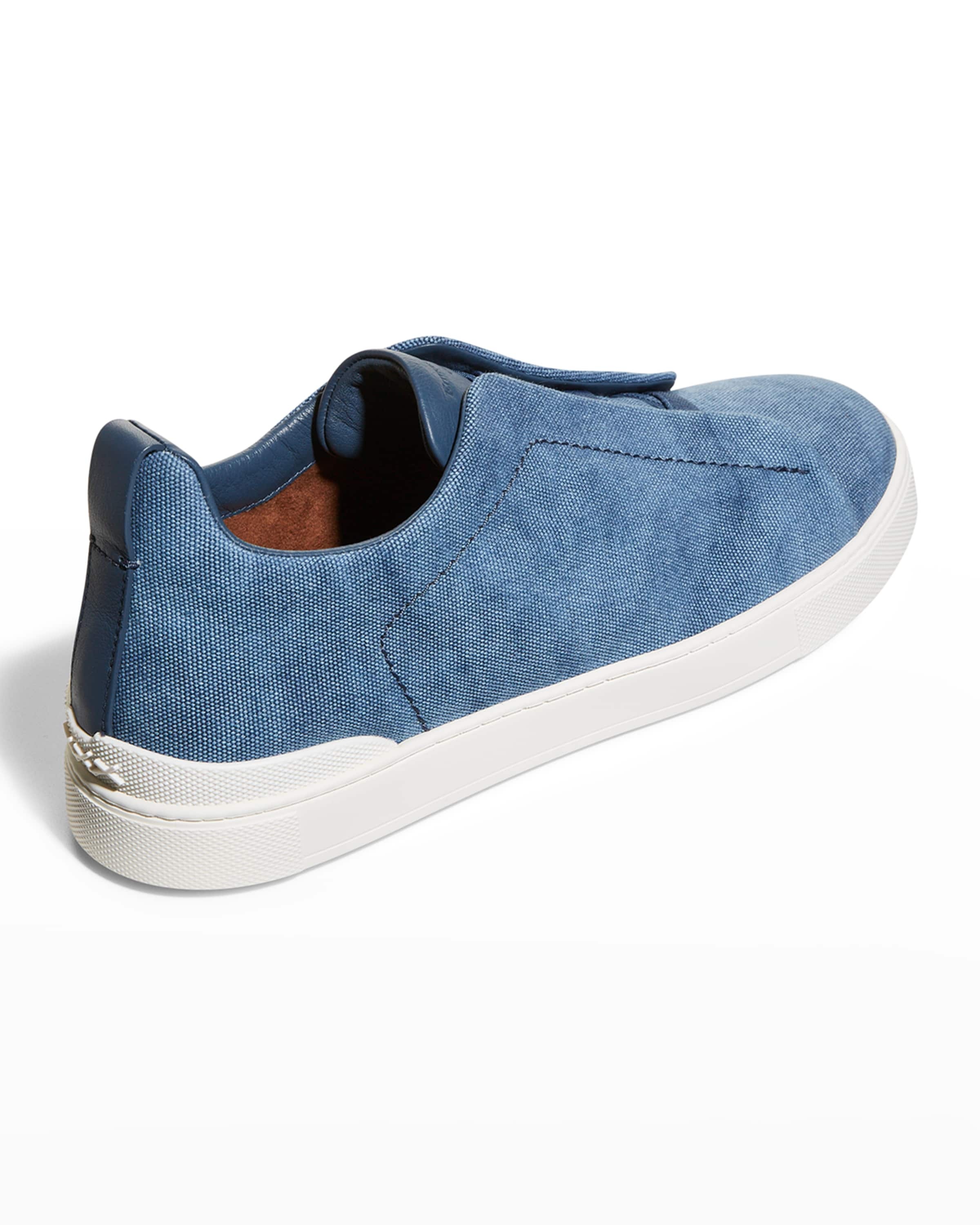 Men's Canvas Slip-On Low-Top Sneakers - 4