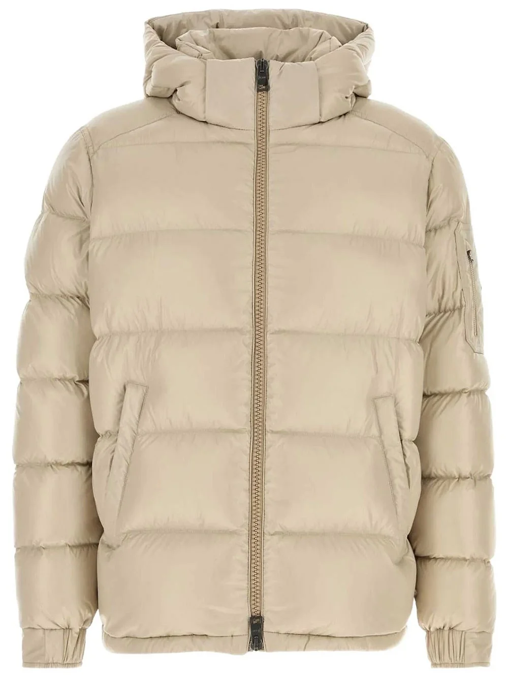 Glossy Puffer Jacket with Hood - 1