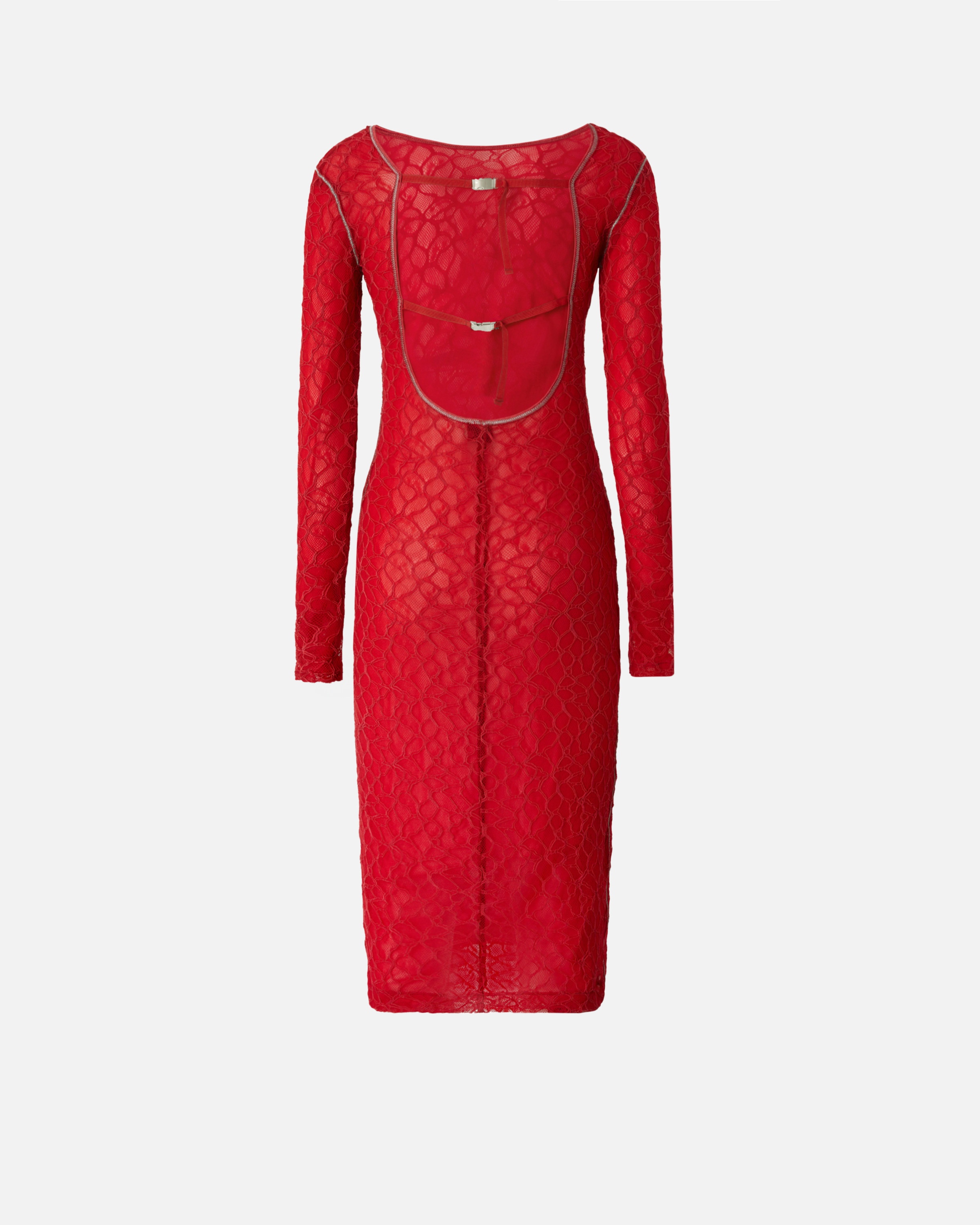 FITTED LACE DRESS WITH OPEN BACK - 6