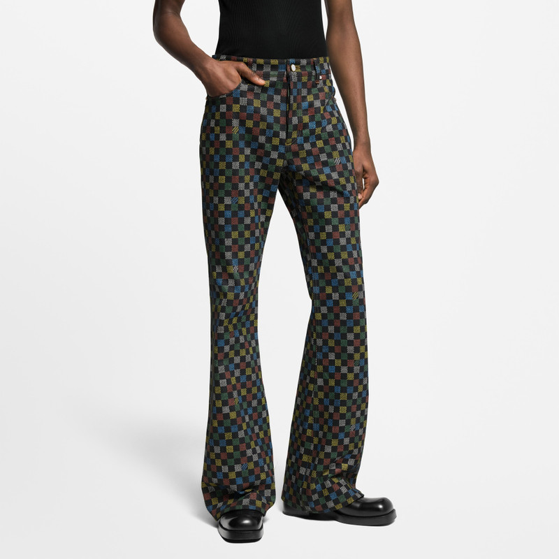 Damier Flared Denim Pants 2
