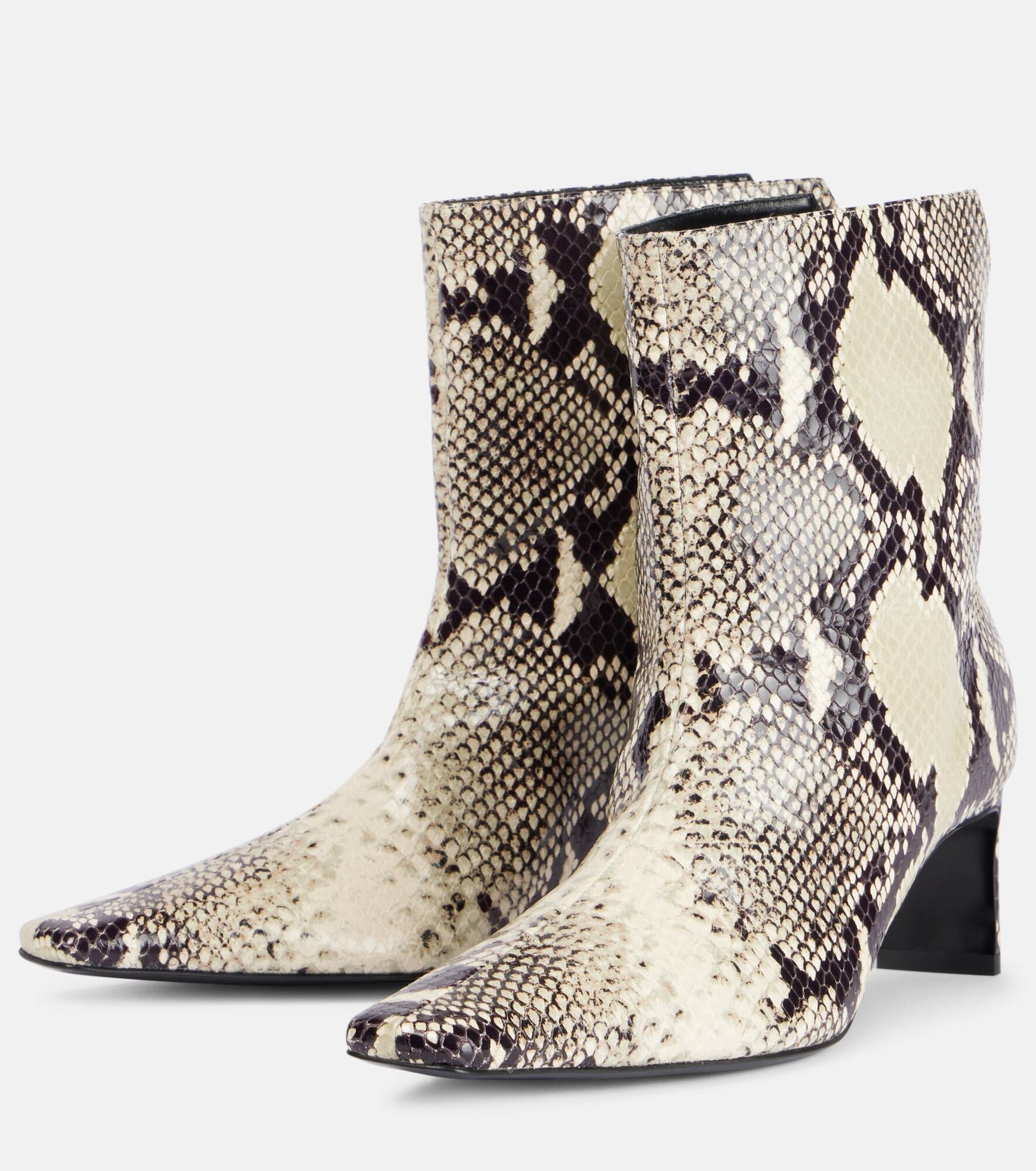 Ona 55 snake-effect leather ankle boots - 4