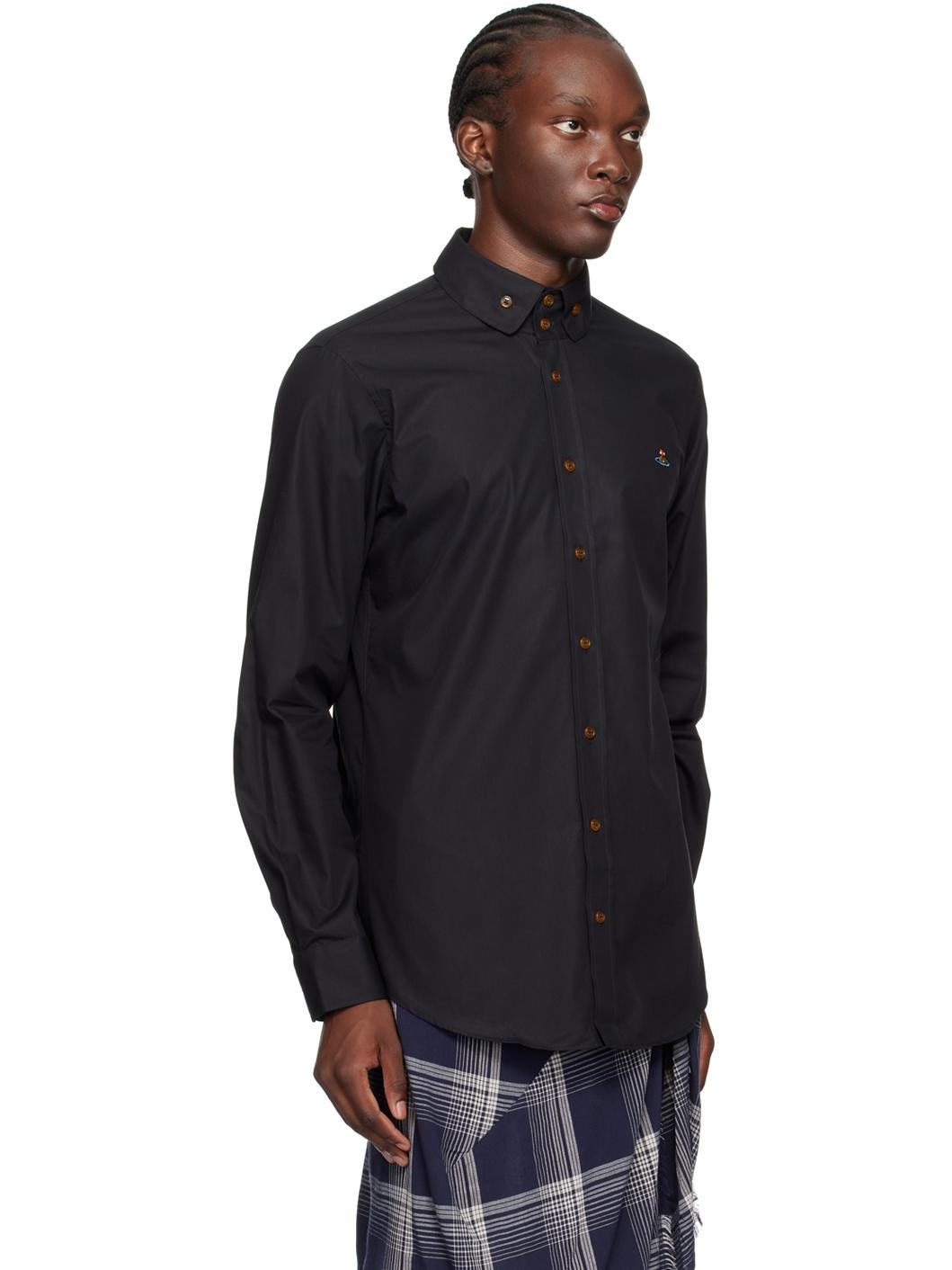 【関税込み】Vivienne Westwood ブラック 2 Button Krall シャツ Vivienne Westwood Black 2 Button Krall Shirt | REVERSIBLE