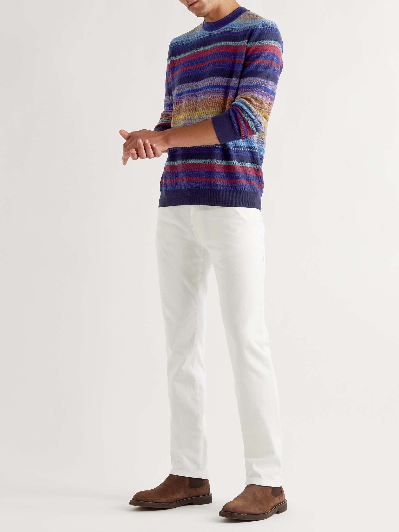 Striped Wool-Blend Sweater - 2