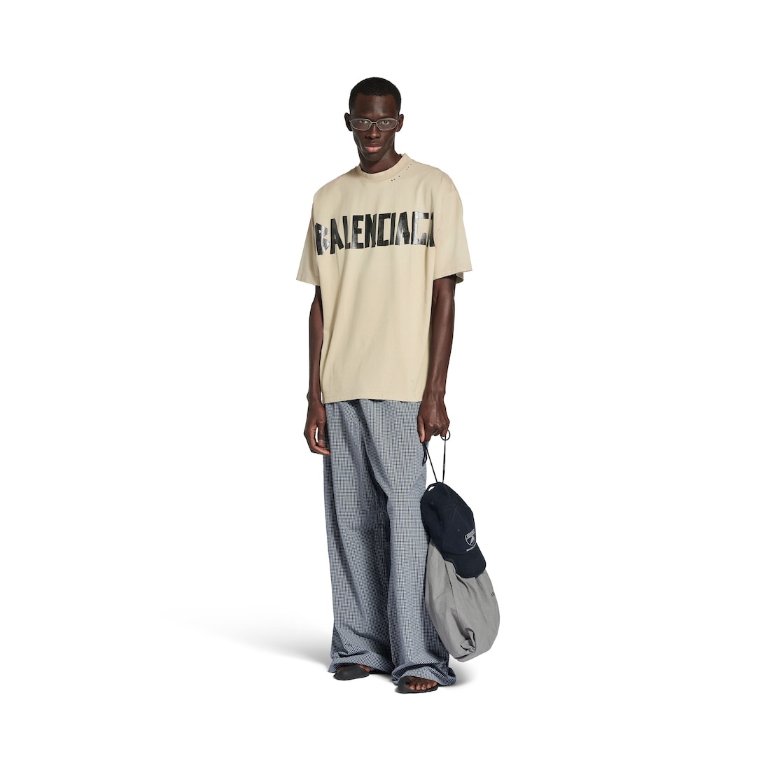 Tape Type T-shirt Medium Fit in Beige - 2