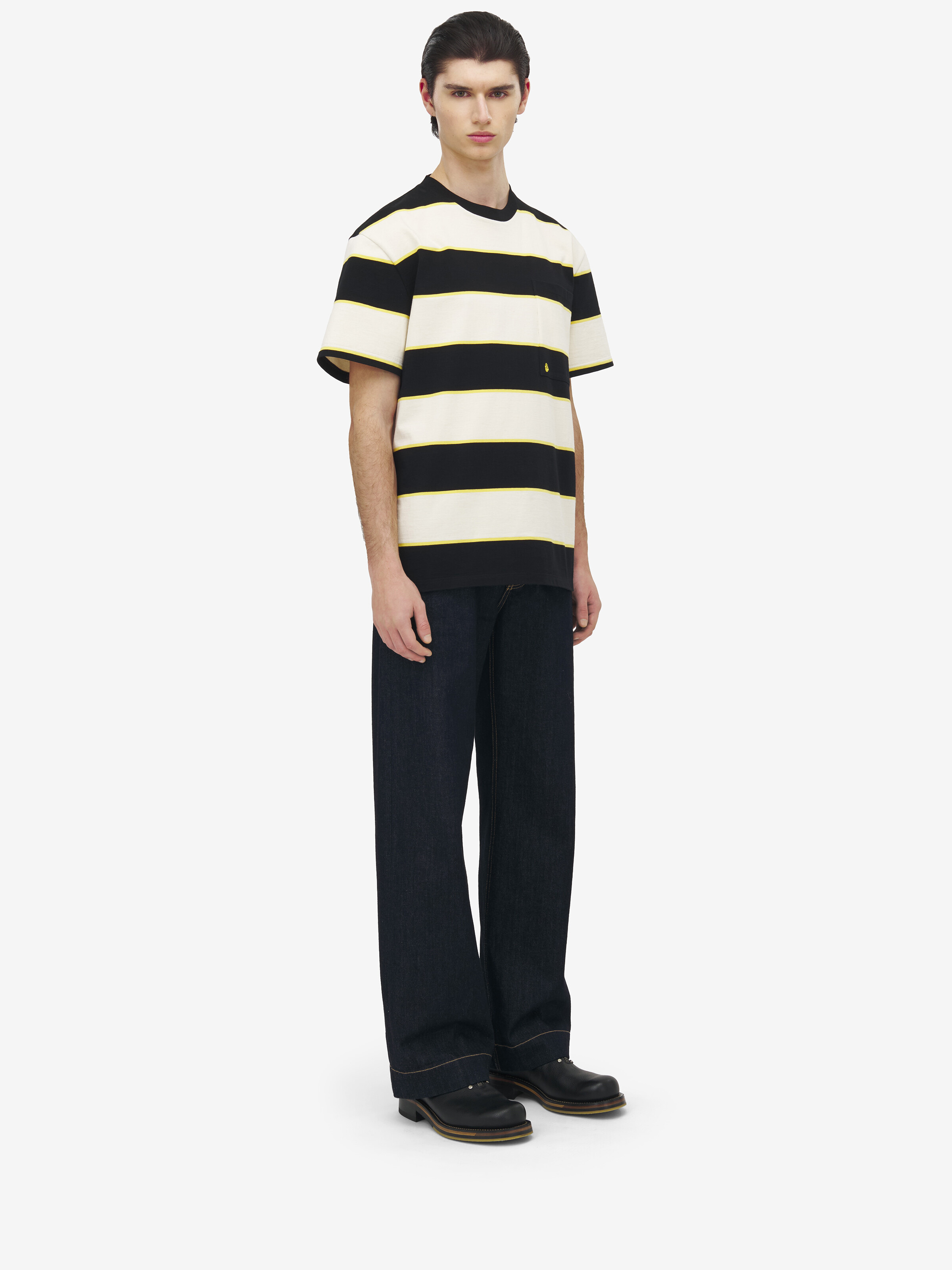 Inverted Skull Striped T-Shirt - 4