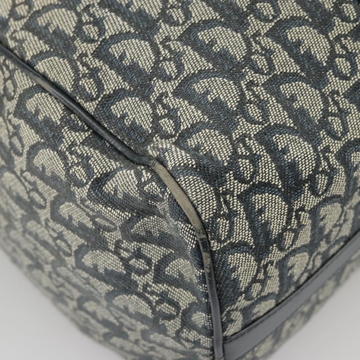 DIOR Trotter Canvas Hand Bag Navy Gold Silver - 15
