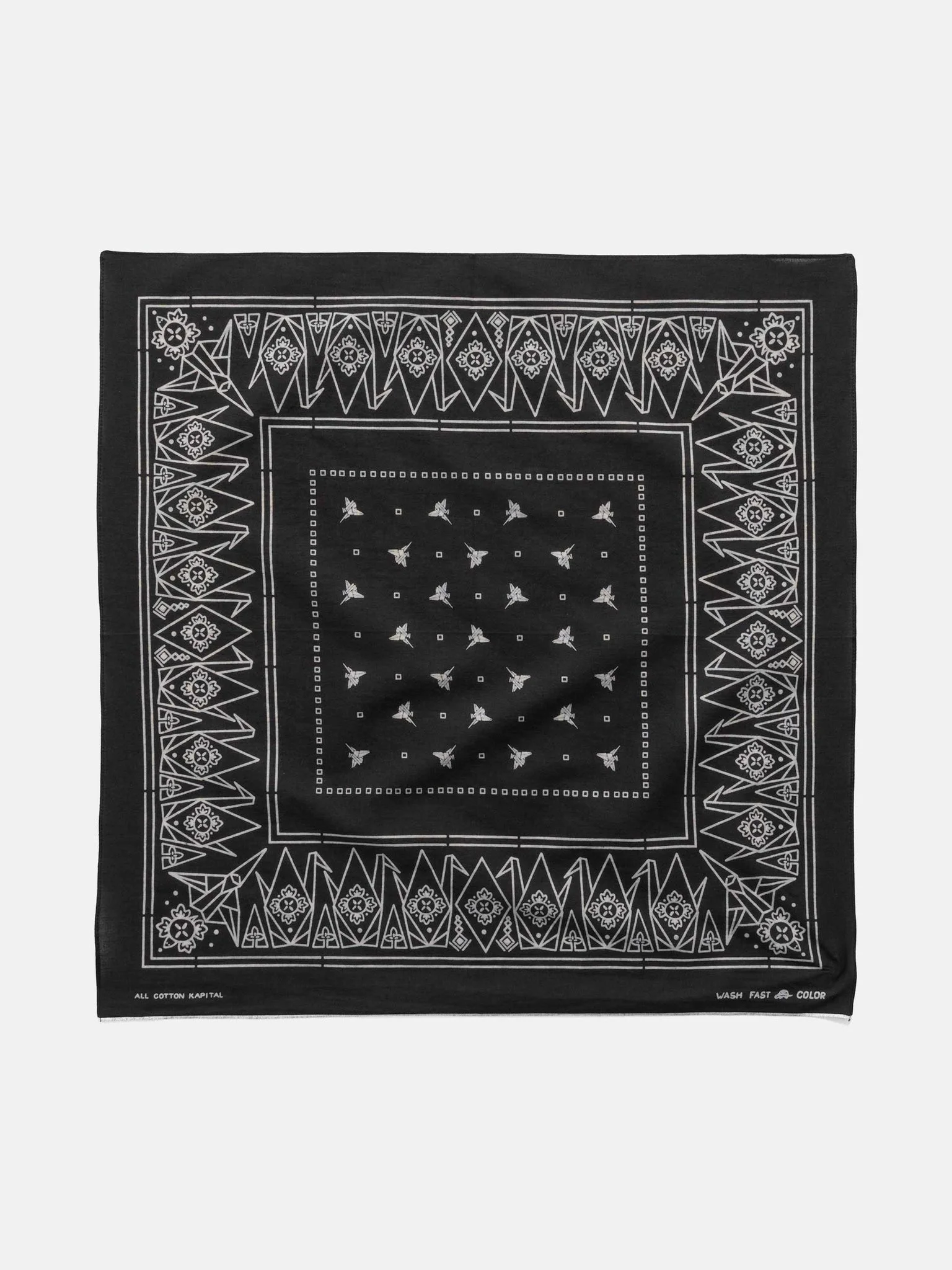 Fastcolor Selvedge Bandanna (ORIGAMI) Black - 1