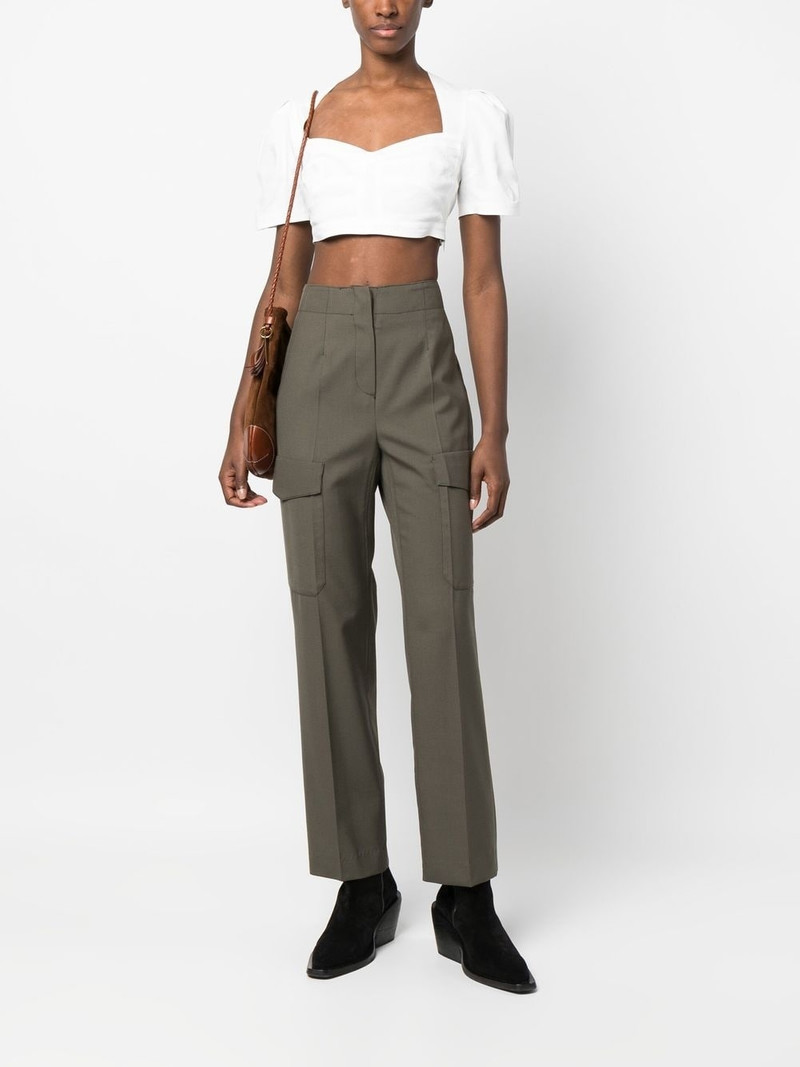 Isabel Marant cropped puff-sleeve top outlook