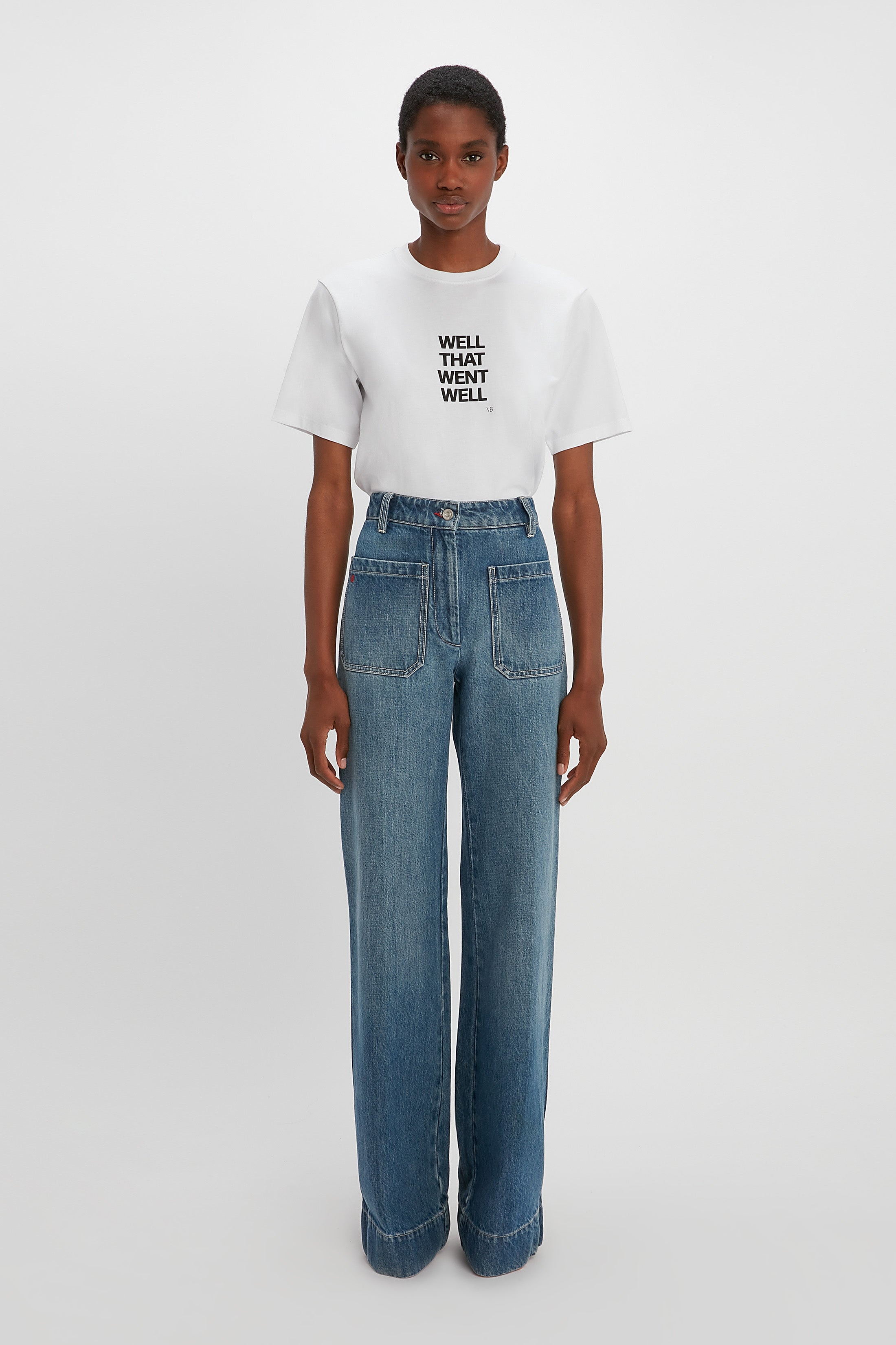 Well That Went Well Slogan T-Shirt in White - 2