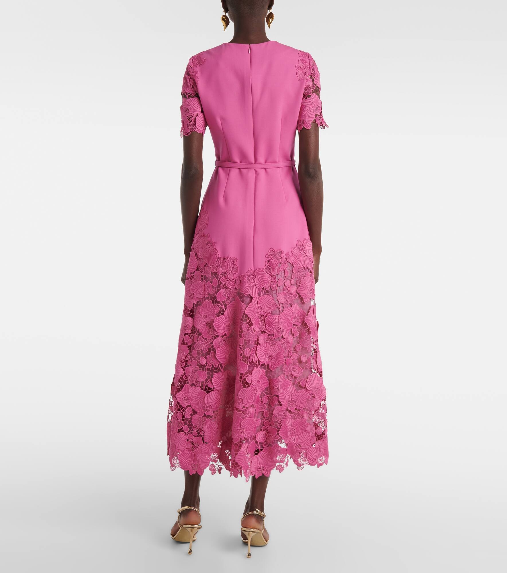 Orchid guipure wool-blend midi dress - 3