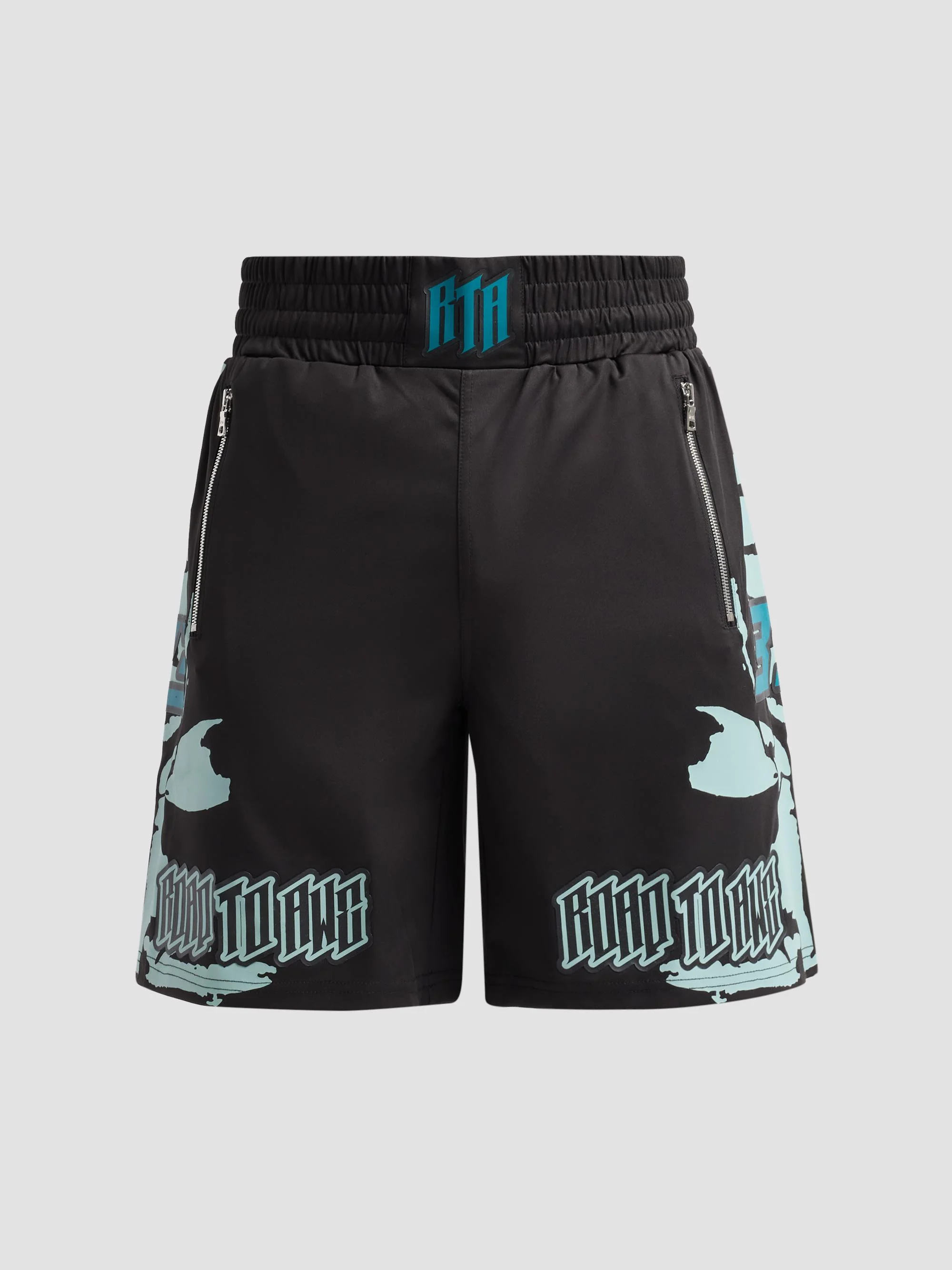 Men's Chaparral Udo Elasticized Boxing Shorts - Black Light Teal - 1