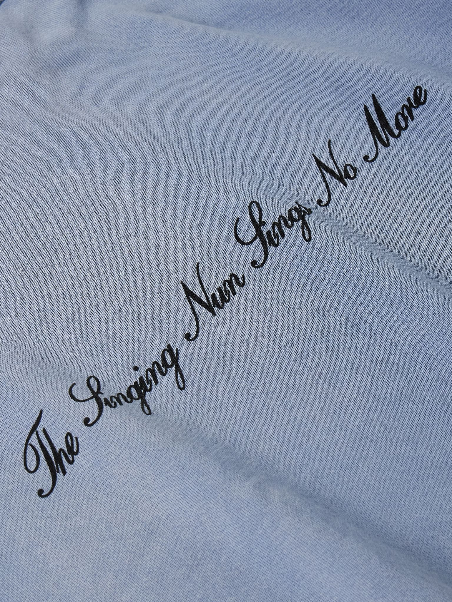 Singing Woman Distressed Printed Garment-Dyed Cotton-Jersey Sweatshirt Blue - 5