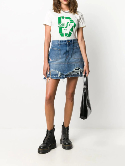 Diesel distressed denim mini skirt outlook