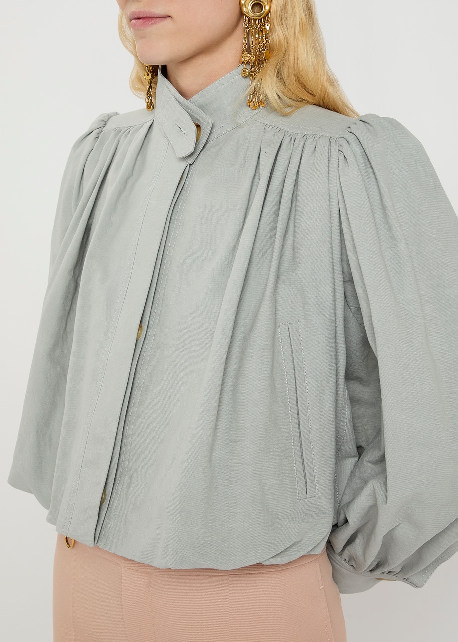 Chloe Pleated Canvas Crop Jacket - 5