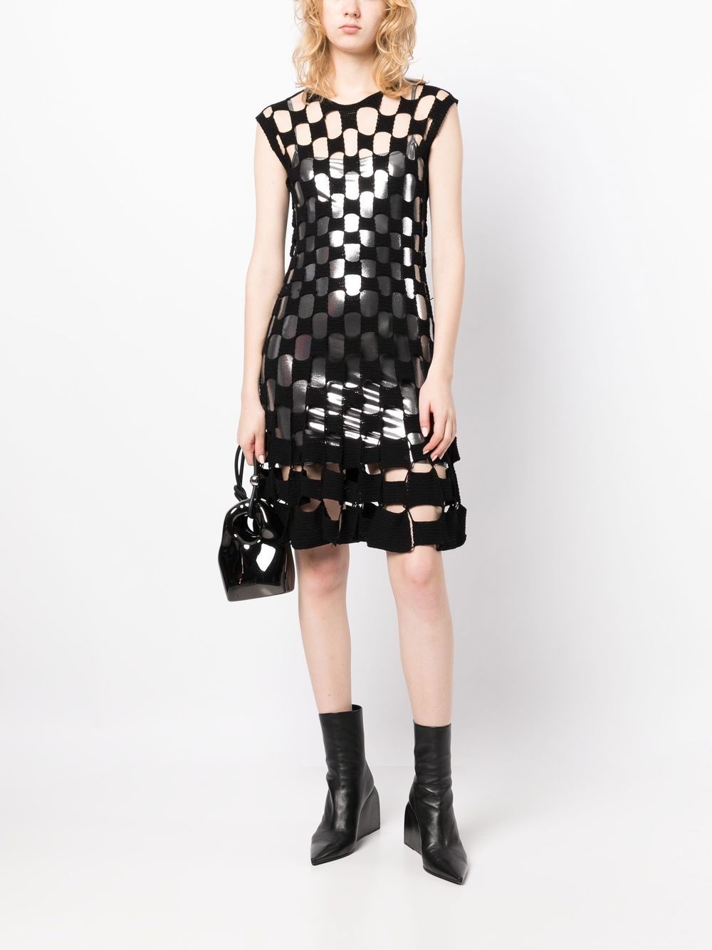 cut-out knit mini dress - 2