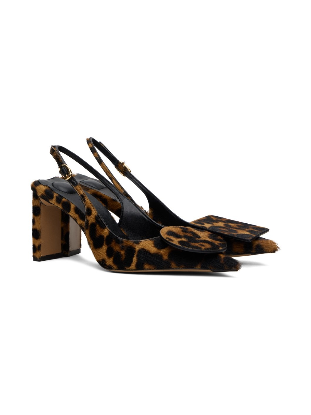 Brown & Black Les Sculptures 'Les slingbacks Duelo hautes' Heels - 4