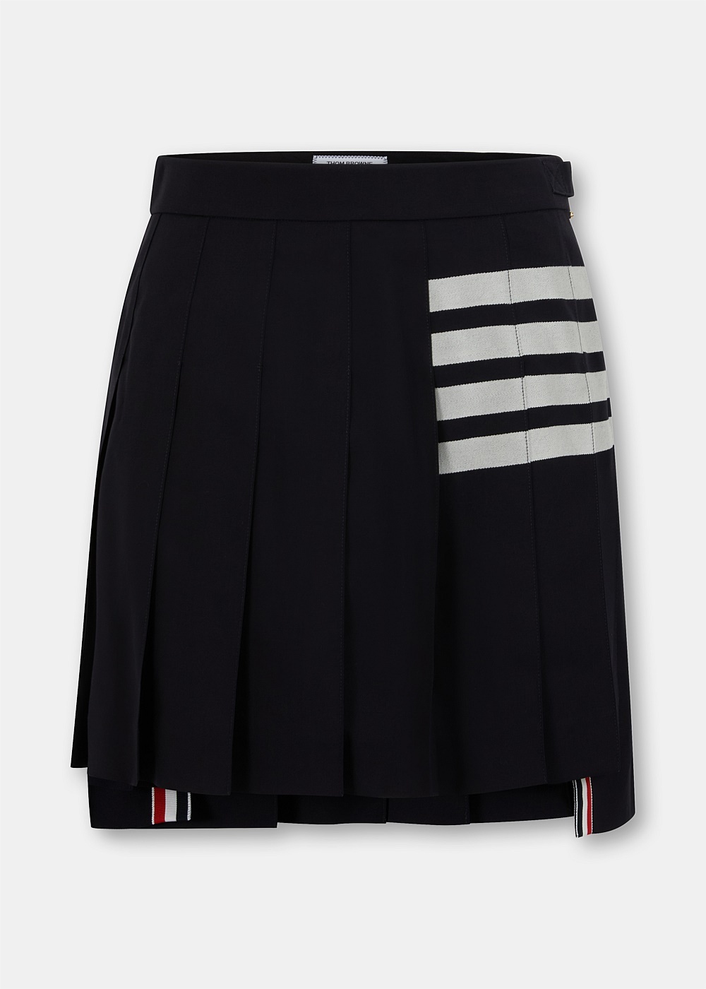 Navy Pleated Mini Skirt - 1