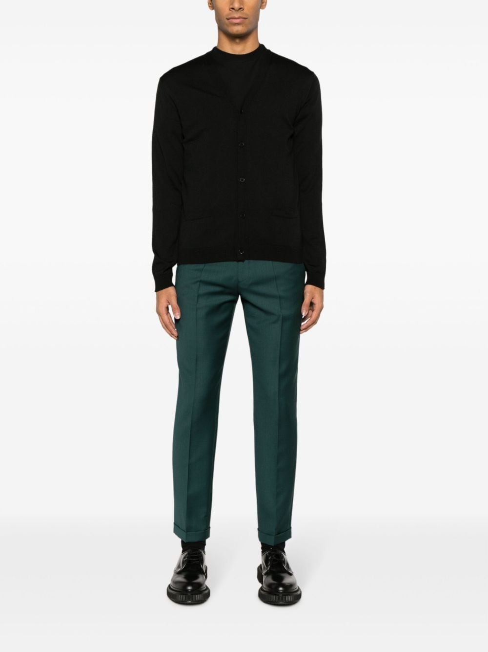 tapered-leg wool trousers - 2