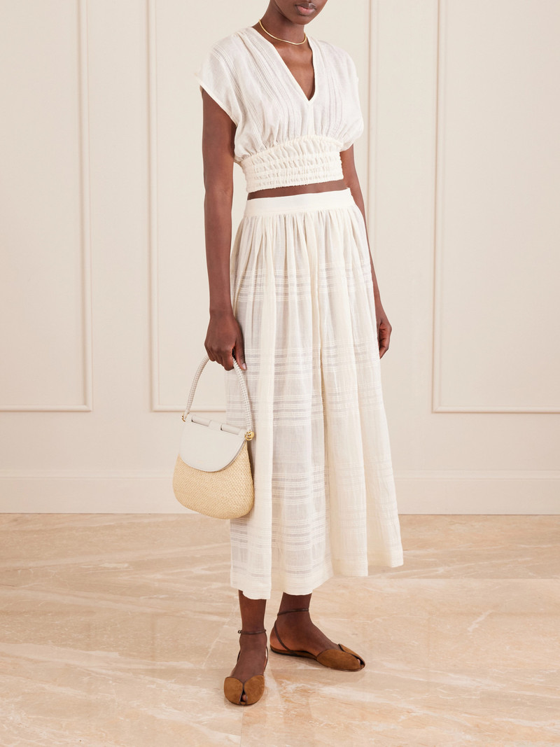 lemlem Freye Striped Cotton Midi Skirt outlook
