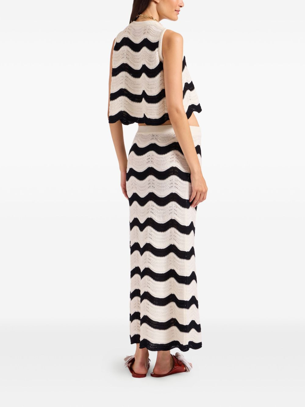 chevron-wave maxi skirt - 4