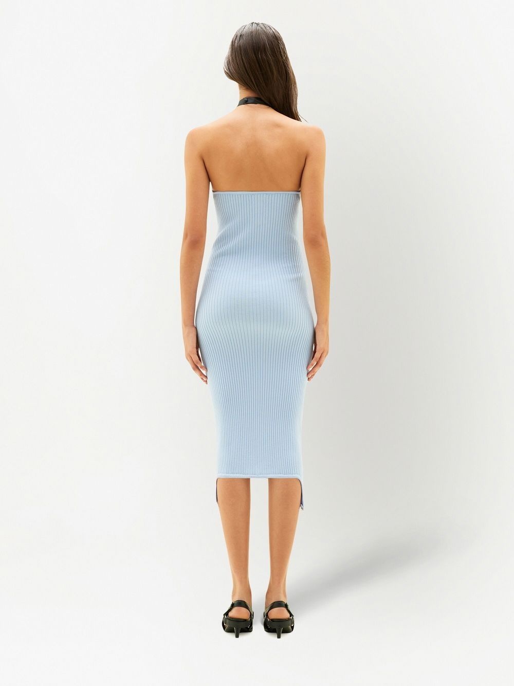 ribbed-knit halterneck dress - 4