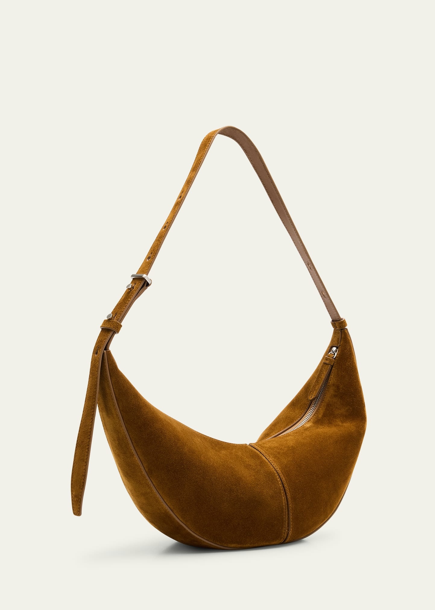 Slide Zip Suede Shoulder Bag - 3