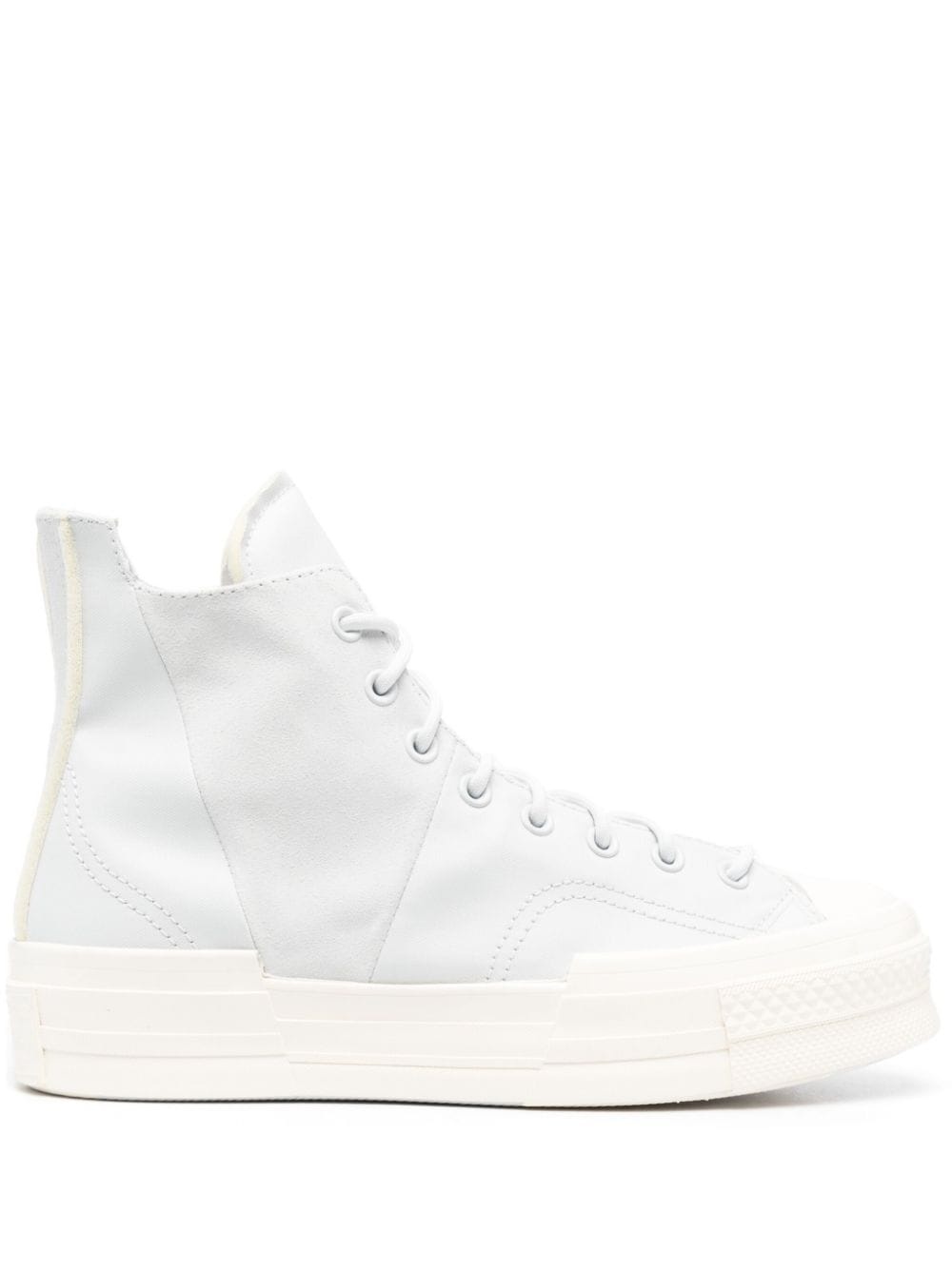 asymmetric high-top suede sneakers - 1