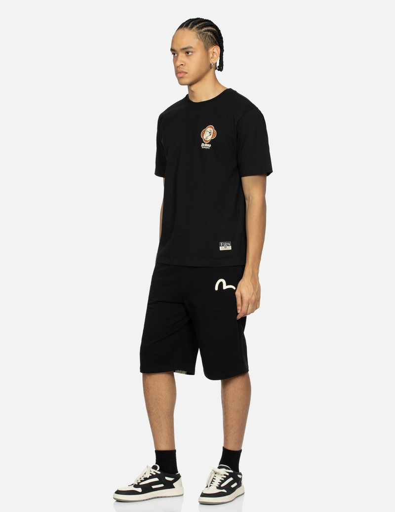 CALLIGRAPHY BRUSH DAICOCK PRINT REGULAR FIT SWEAT SHORTS 4