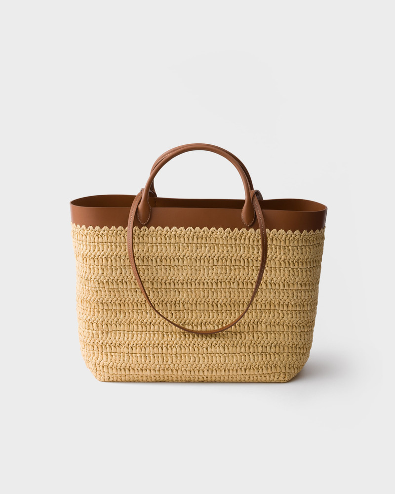 Medium crochet and leather tote bag 4
