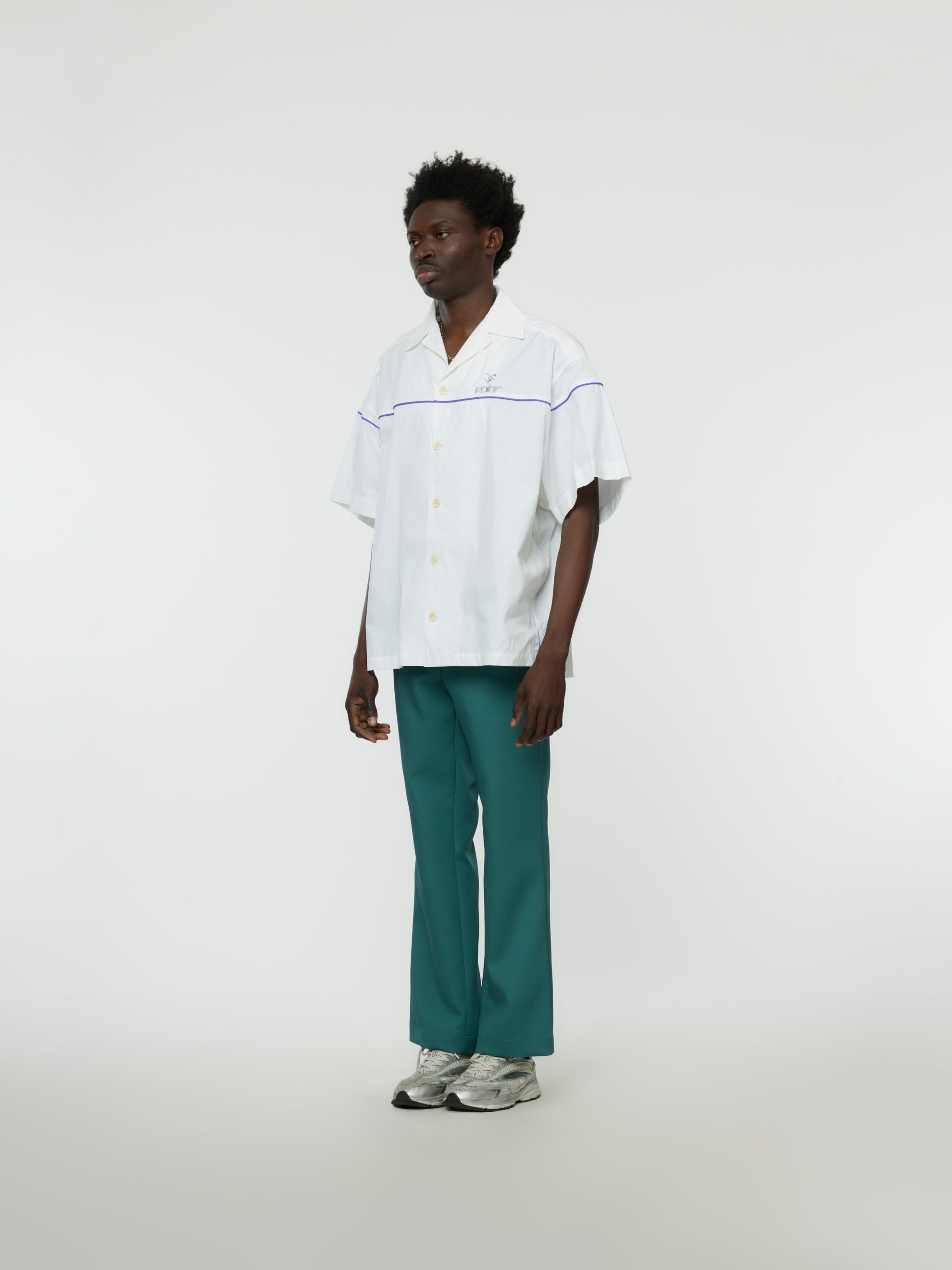 EMBROIDERED BOWLING SHIRT (WHITE) - 3