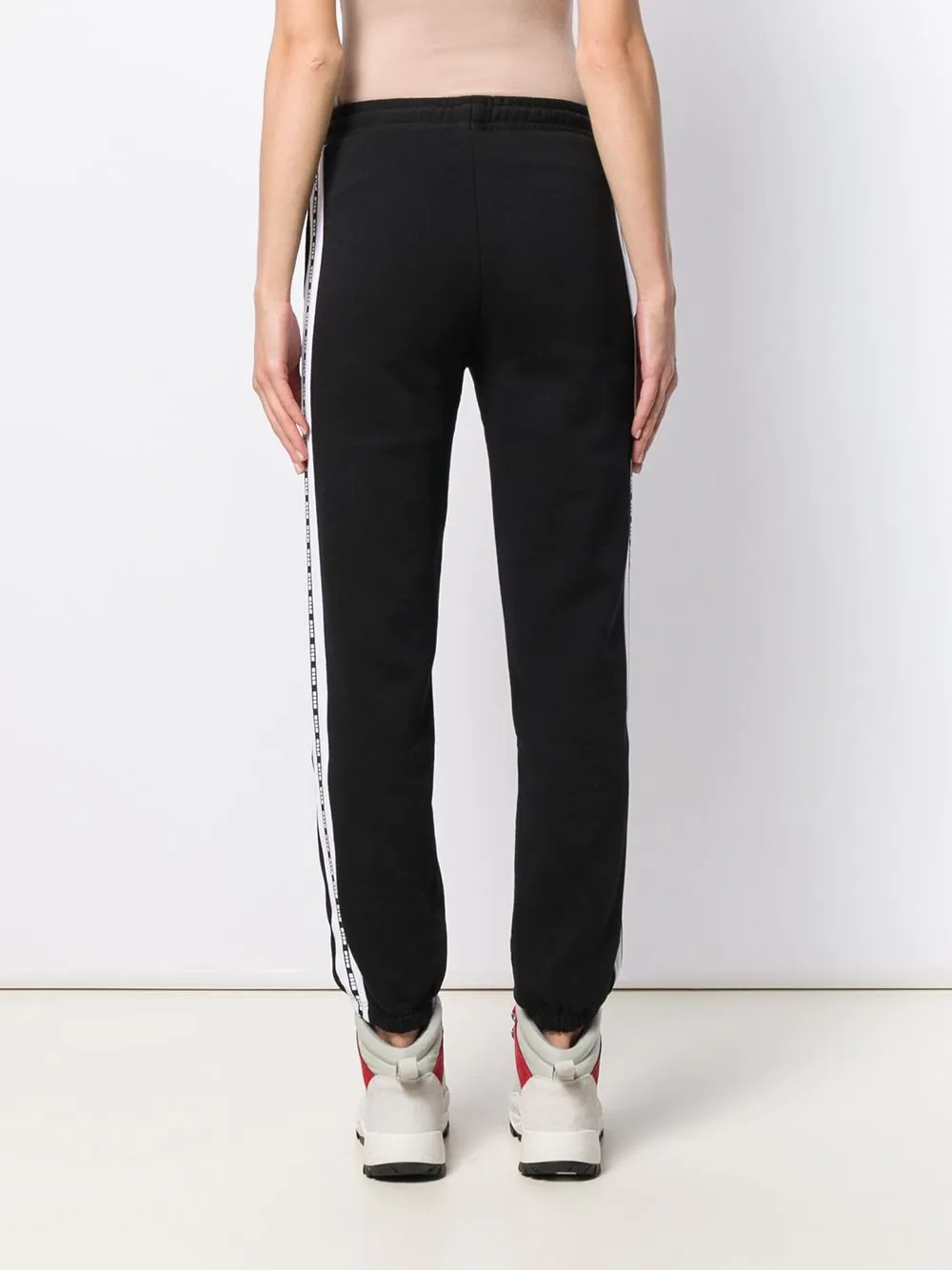 logo tape track pants - 4