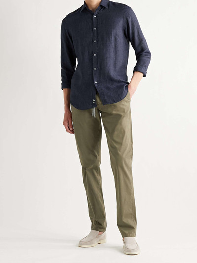 Canali Slim-Fit Cotton-Blend Drawstring Trousers outlook