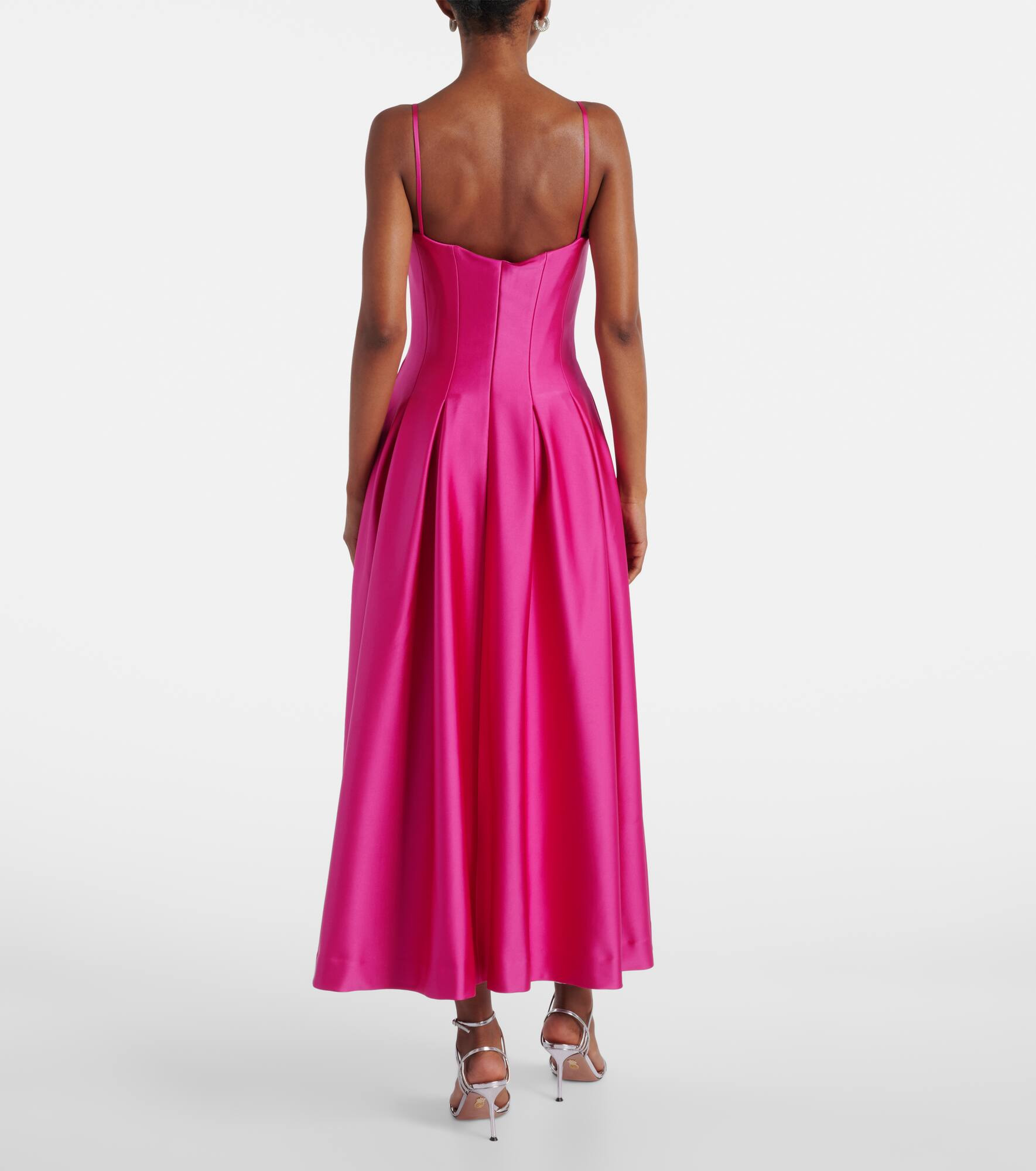 Saskia pleated satin maxi dress - 3