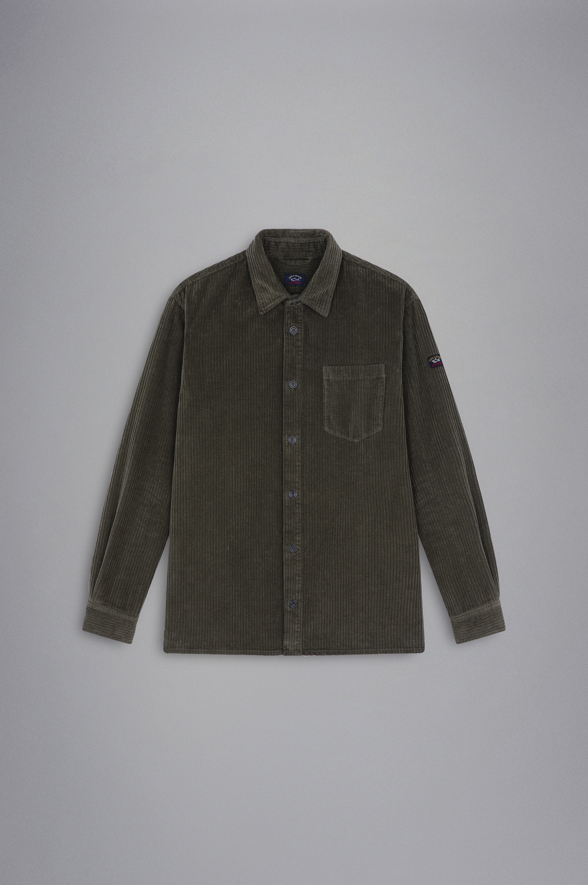 GARMENT DYED COTTON VELVET OVERSHIRT - 1