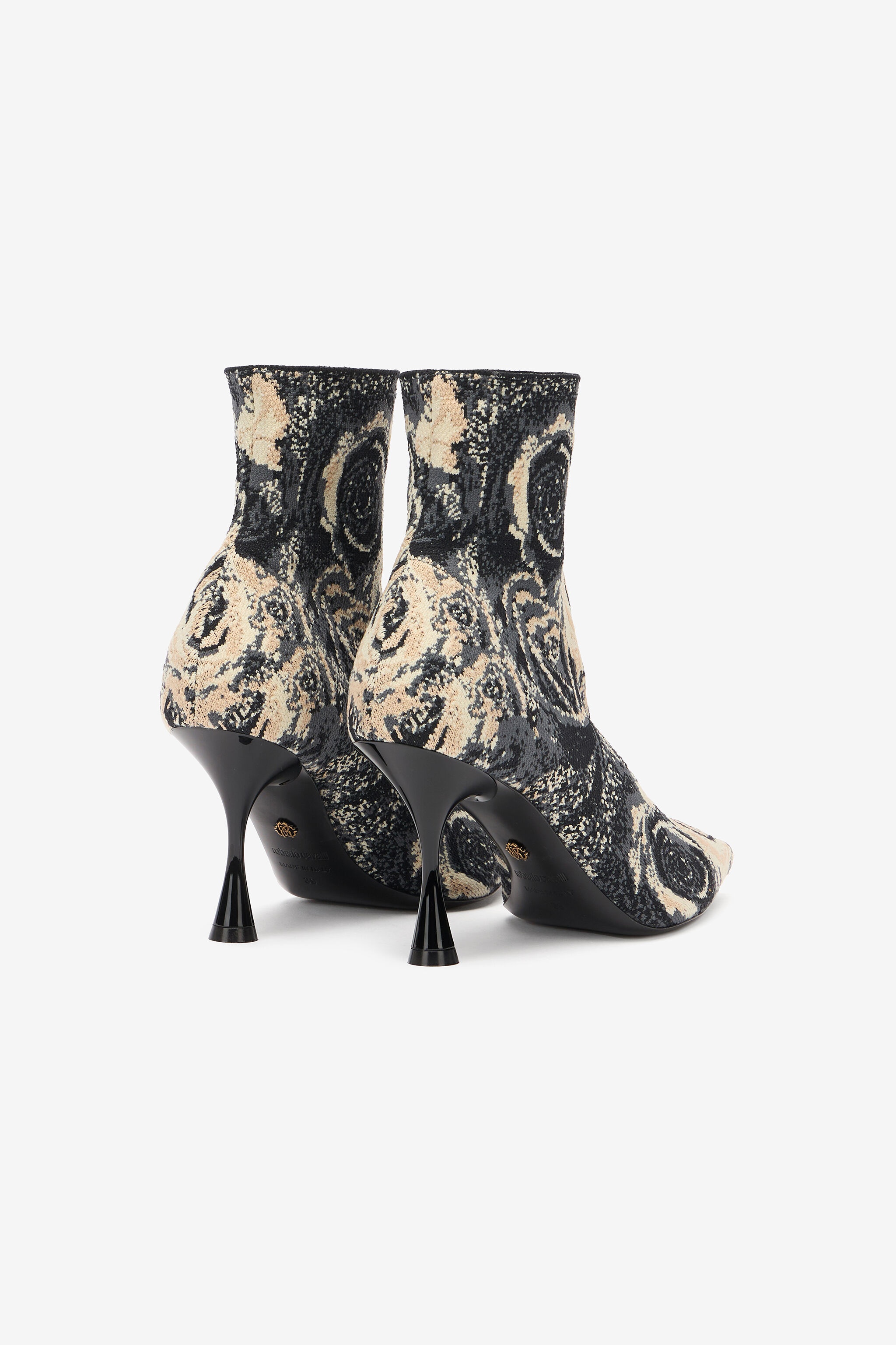 Ankle Boots With Rose Inlay - 3