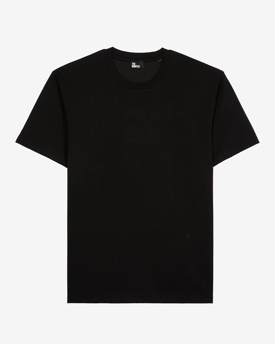MIXED T-SHIRT, STRAIGHT, PLAIN BLACK - 1