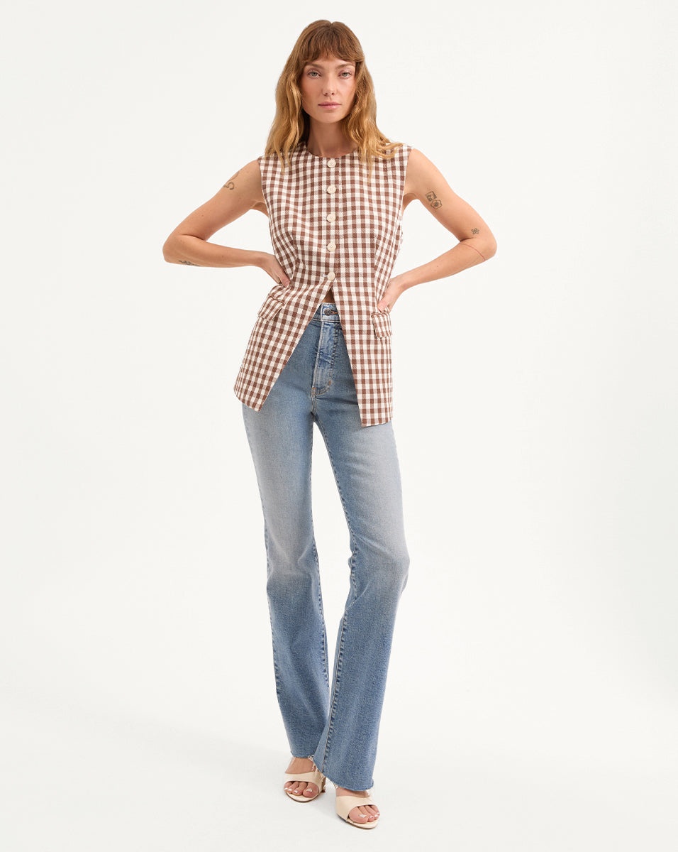 LOIS GINGHAM SEERSUCKER VEST - 6
