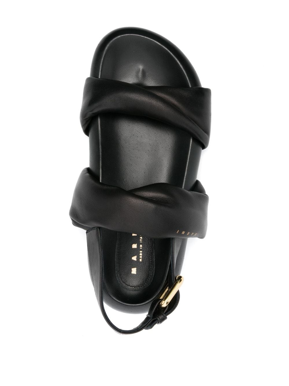 logo-print leather sandals - 4