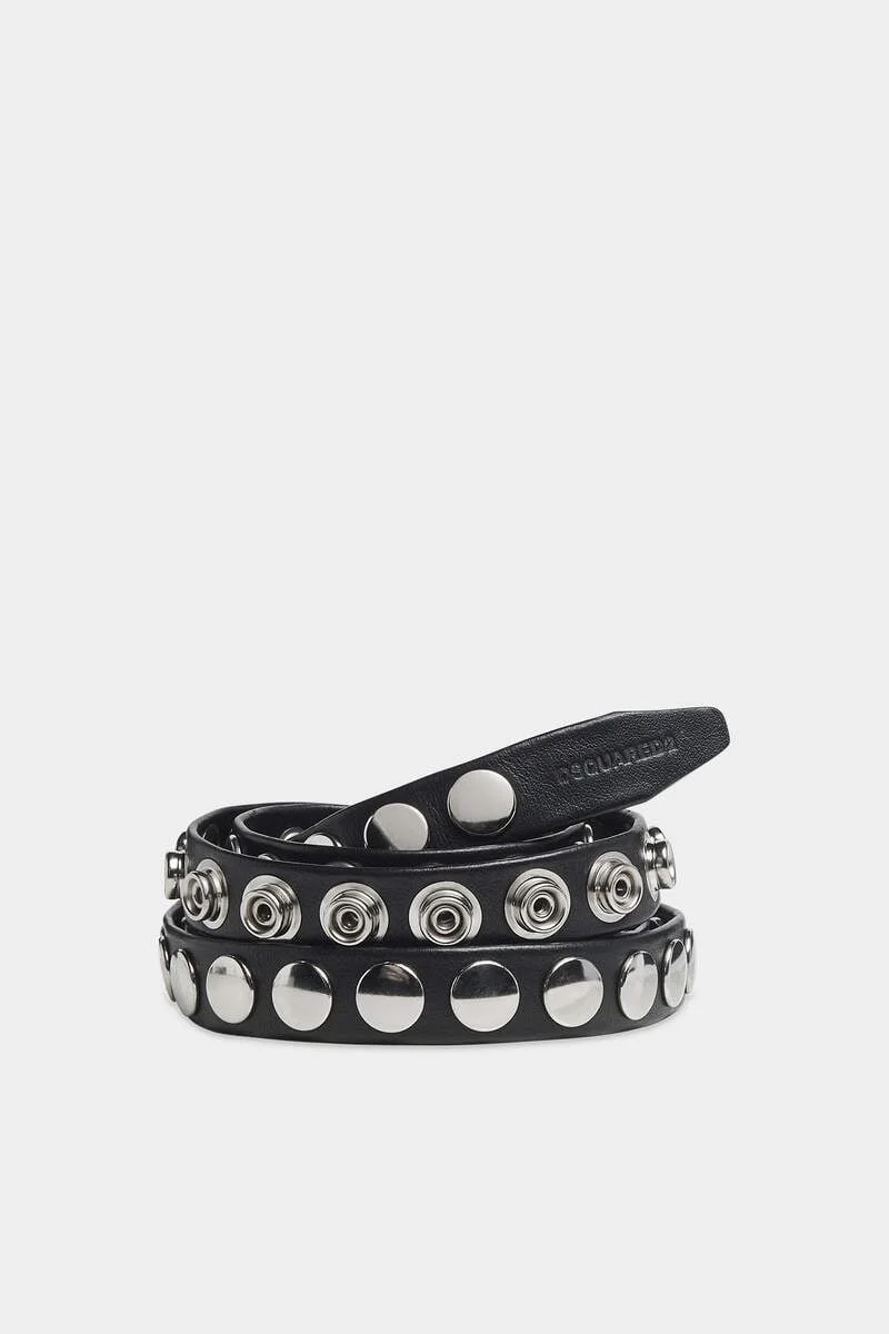 ALLOVER STUDS SNAP BUTTON BELT - 1